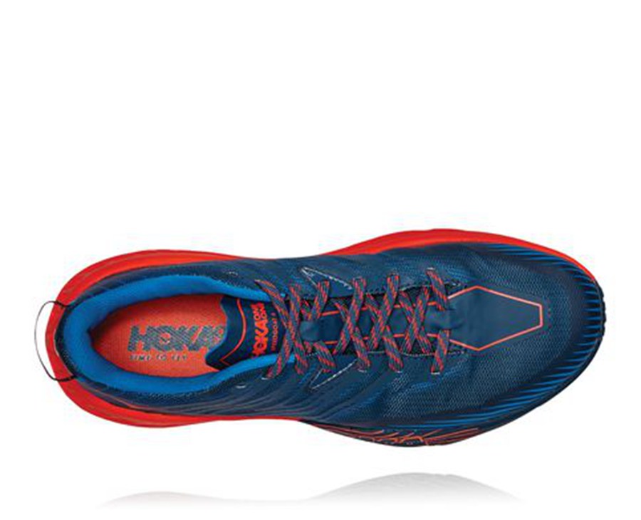 Chaussure Trail Hoka One One Speedgoat 4 Homme - Bleu/Rouge - YXP-320489